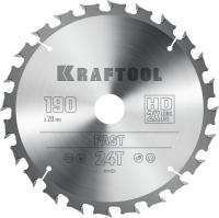 KRAFTOOL Fast, 190 х 20 мм, 24Т, пильный диск по дереву (36950-190-20)