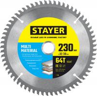 STAYER Multi Material, 230 х 32/30 мм, 64Т, супер чистый рез, пильный диск по алюминию и пластику (3685-230-32-64)