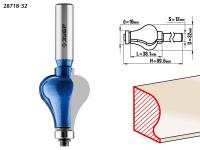 ЗУБР 32 x 38 мм, хвостовик 12 мм, фреза кромочная фигурная №7, Профессионал (28718-32)
