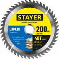 STAYER Expert, 200 x 32/30 мм, 48T, точный рез, пильный диск по дереву (3682-200-32-48)