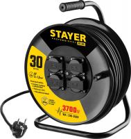 STAYER RX-315, КГ, 3 x 1.5 мм2, 30 м, 3700 Вт, IP44, силовой удлинитель на стальной катушке (55077-30)