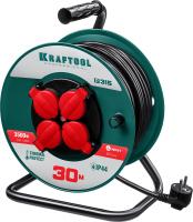 KRAFTOOL P-315, ПВС, 3 x 1.5 мм2, 30 м, 3500 Вт, IP44, силовой удлинитель на катушке (55084-30)