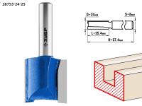 ЗУБР 24 x 25 мм, хвостовик 8 мм, фреза пазовая прямая, Профессионал (28753-24-25)