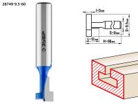 ЗУБР 9.5 x 12 мм, высота 5 мм, фреза пазовая Т-образная №1, Профессионал (28749-9.5-60)