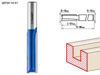 ЗУБР 14 x 51 мм, хвостовик 12 мм, фреза пазовая прямая. удлиненная, Профессионал (28754-14-51)