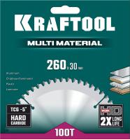 KRAFTOOL Multi Material, 260 х 30 мм, 100Т, пильный диск по алюминию (36953-260-30)