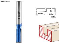ЗУБР 8 x 19 мм, хвостовик 8 мм, фреза пазовая прямая с нижними подрезателями, Профессионал (28755-8-19)