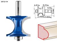 ЗУБР 54 x 51 мм, радиус 12.7 мм, фреза полустержневая с подшипником, Профессионал (28722-54)
