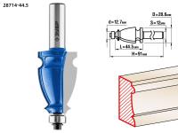 ЗУБР 44.5 x 28 мм, хвостовик 12 мм, фреза кромочная фигурная №3, Профессионал (28714-44.5)