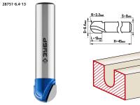ЗУБР 6.4 x 13 мм, радиус 3.2 мм, фреза пазовая галтельная, Профессионал (28751-6.4-13)