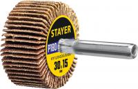 STAYER d 30 x 15 мм, P180, на шпильке d 6 мм, круг шлифовальный лепестковый (36606-180)