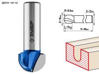 ЗУБР 19 x 13 мм, радиус 9.5 мм, фреза пазовая галтельная, Профессионал (28751-19-13)