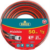 RACO PREMIUM, 1/2″, 50 м, 40 атм, пятислойный, усиленный двумя слоями армирования, поливочный шланг (40300-1/2-50)