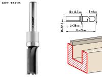 ЗУБР 12.7 x 26 мм, хвостовик 8 мм, фреза пазовая прямая с верхним подшипником, Профессионал (28781-12.7-26)