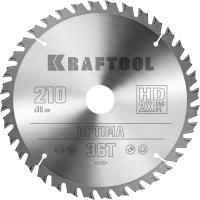 KRAFTOOL Optima, 210 х 30 мм, 36Т, пильный диск по дереву (36951-210-30)