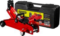 STAYER R-22 RED FORCE, в кейсе, 2 т, 125 - 320 мм, подкатной домкрат для легковых а/м, Professional (43152-2-K)