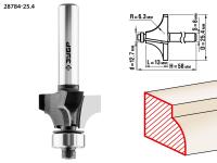 ЗУБР 25.4 x 13 мм, радиус 6.3 мм, фреза кромочная калевочная №1, Профессионал (28784-25.4)
